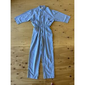 EBER San Francisco Jumpsuit Romper Womens 7/XS Vtg Blue Bubble Elastic Waist